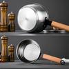 Utoo Stainless Steel Milk/Saucepan with Wooden Handle and Glass Lid