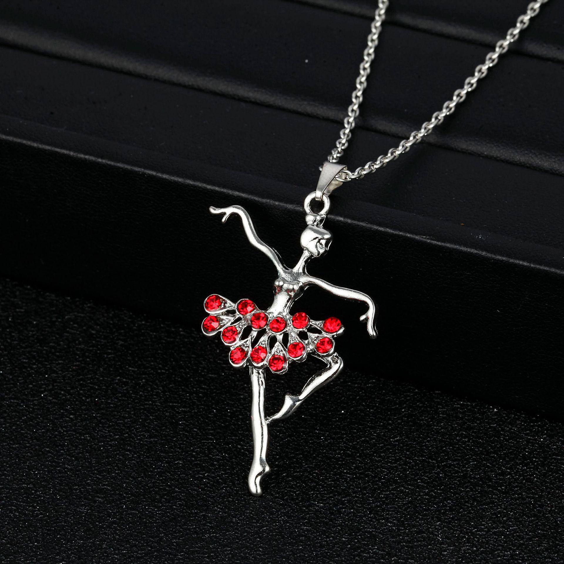 

2701 Lanzhihai Балетное Бриллиантовое Ожерелье из Сплава - Женская Модная Бижутерия красный