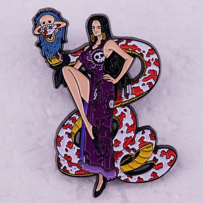 One Piece Boa Hancock Brooch - Japanese Anime Metal Badge