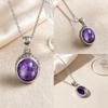 Natural Charoite Pendant 925 Silver Necklace 10*12MM Tiger Eye Necklace Silver Pendant 925 With Chain For Women and Men