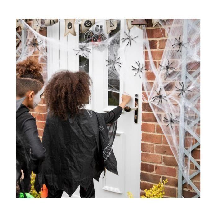 Décoration de fête - AIMOONSA - Toile d'araignée Halloween - Polyester - Noir - Couvre 12 m²