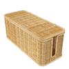 Rattan Cable Organizer Box Breathable Cable Organizer Box and Power Strip Box for Electrical Cord Management Desk Cord Hider
