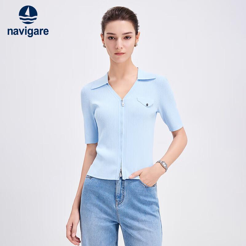 Navigare Women's Slim Fit Short Sleeve Knitted Cardigan