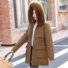 Female medium length new hooded big fur collar women's coat versatile removable women