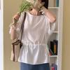 New Arrivals Open Run Women Oversized Summer Gauze Fit String Blouse
