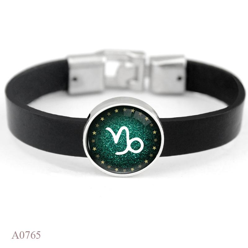 Aries Gemini Cancer Leo Virgo Libra Scorpio Sagittarius Capricorn Aquarius Pisces Zodiac Sign Horoscope Genuine Leather Bracelet