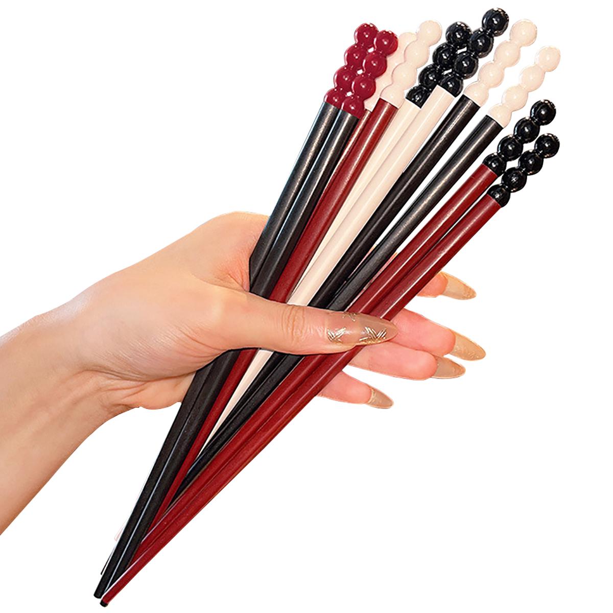 

5Pairs Reusable Chinese Alloy Chopsticks Sushi Non-Slip Chopsticks Creative Tomatoes on Sticks Chopsticks Kitchen Tableware Set