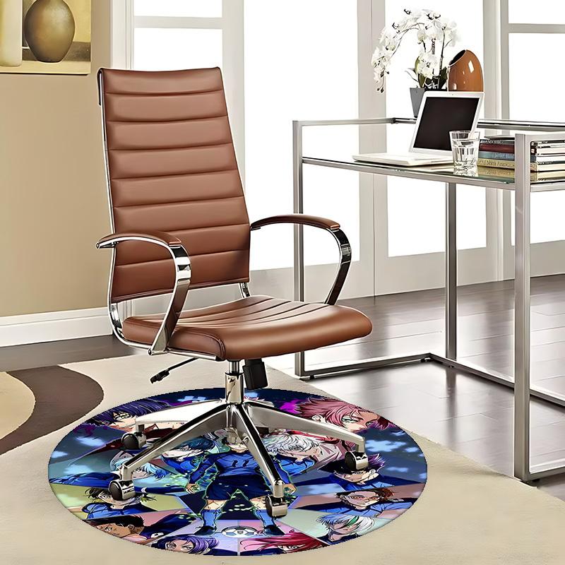 

1pc Anime Design Round Carpet - Soccer Players Theme, Suitable for Office Chair Mat, Home Decor, Living Room, Bedroom, Game Room 80cm
