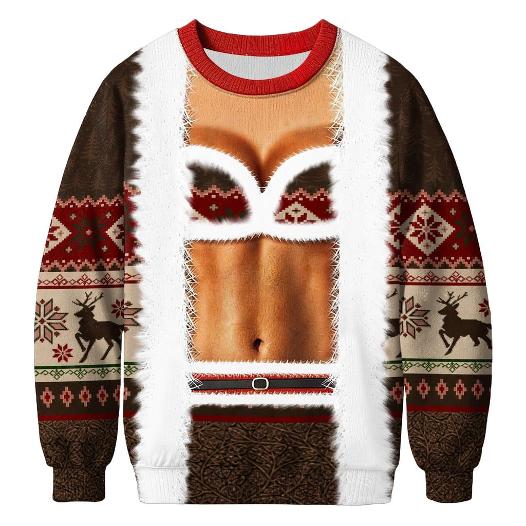 Men's Christmas Crewneck Sweatshirt, No Hood Casual Pullover for Holiday Winter Wear