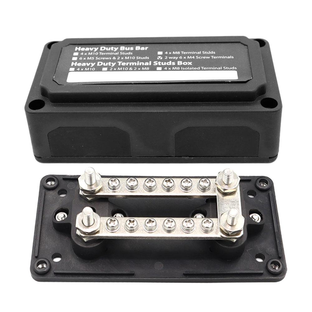 300A 48V Bus Bar 4/12 Terminal M10/M6 Studs Power Distribution Block Bus Bar Bus Bar Terminal Block for Automotive Car Boat