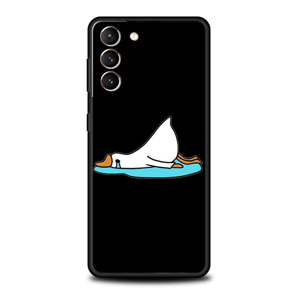 Cute Cartoon Duck Phone Case For Samsung Galaxy S24 S23 S22 S20 Ultra S21 FE 5G S10 S9 Plus S10E S8 Soft Silicone Cover