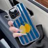 Lemon Blue Stripe Phone Case For Iphone 17 17E 16E 13 Pro Max 15 14 Plus 12 11 16 Ultra Exquisite Anti-Drop Cover Coque
