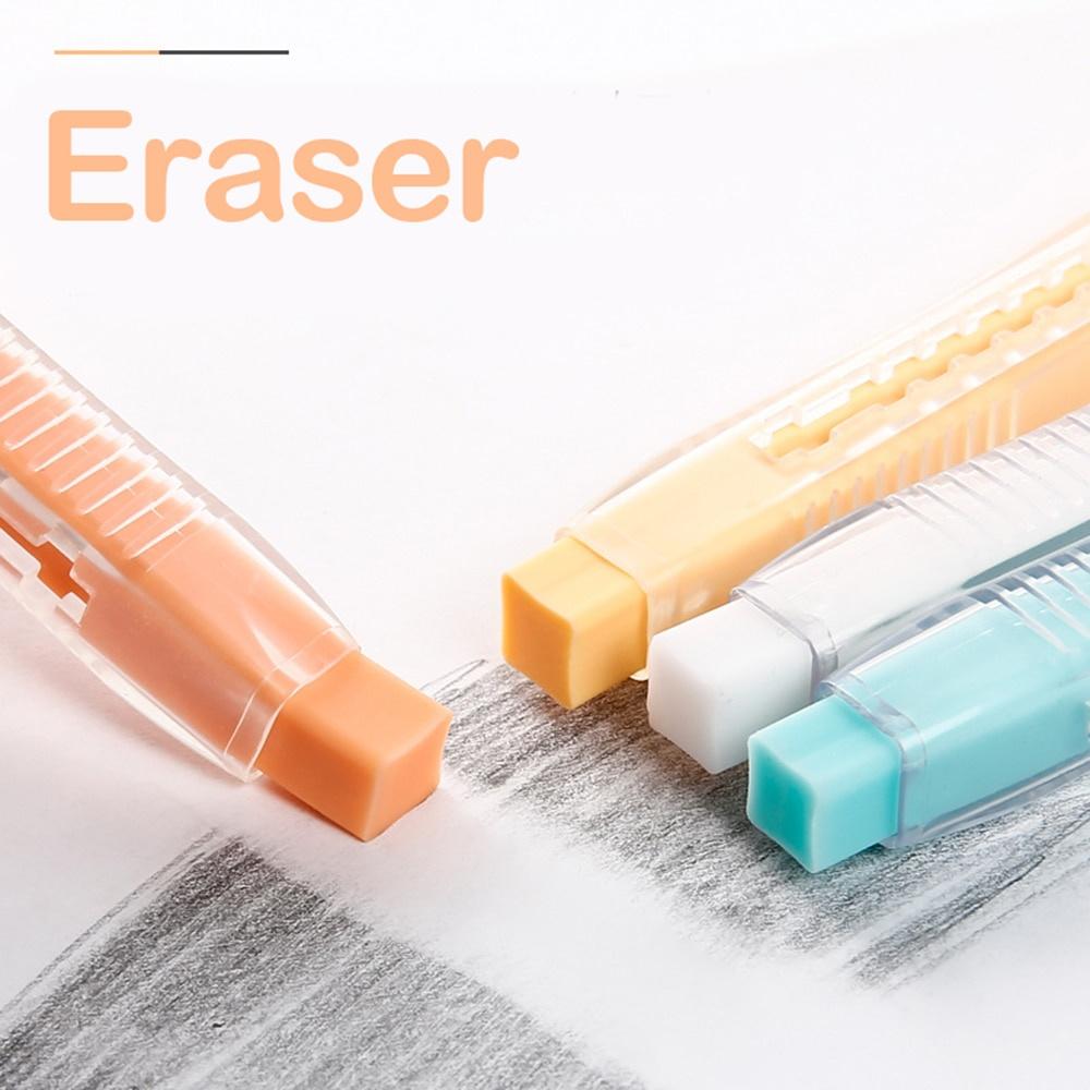 1Pcs Pressed Retractable Pencil Eraser Painting Dust-free Writing Rubber Eraser Refill Painting Supplies