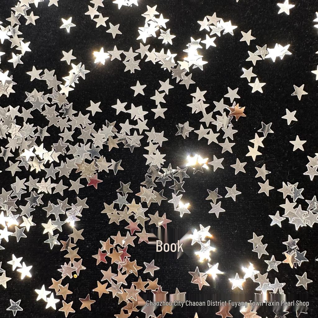 Silberne 7mm Unregelmäßige Pentagram-Pailletten, Ohne Loch - Perfekt für DIY-Bastelarbeiten, Dekorationen & TikTok-Projekte.