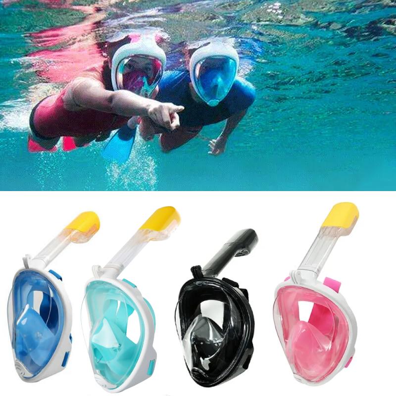 Snorkel Helmaskesett Dykking Scuba Briller Svømming Barn Voksne Tåke Anti