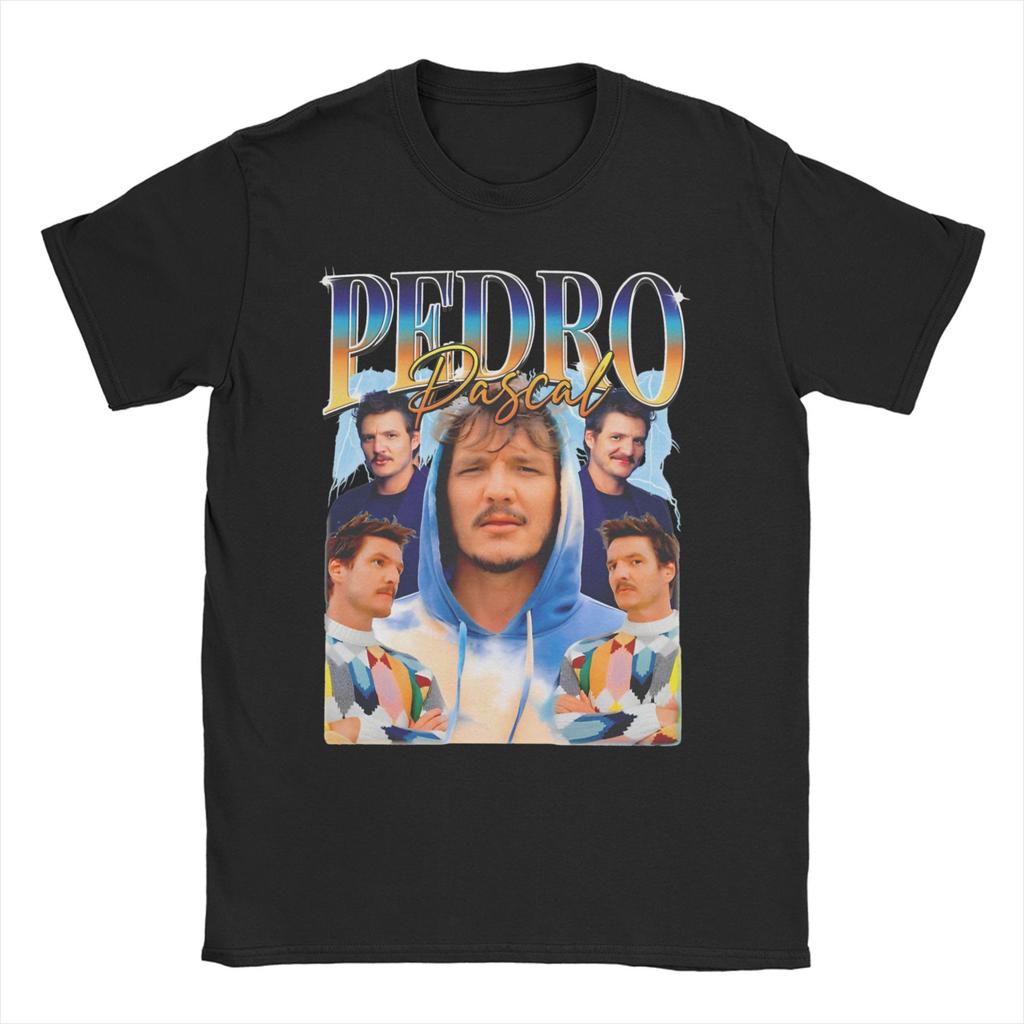 2026 Herren Damen Pedro Pascal T-Shirt Lustiger Schauspieler Vintage 90er Reine Baumwolle Oberteile Mode Kurzarm Rundhals T-Shirts Neue T-Shirts