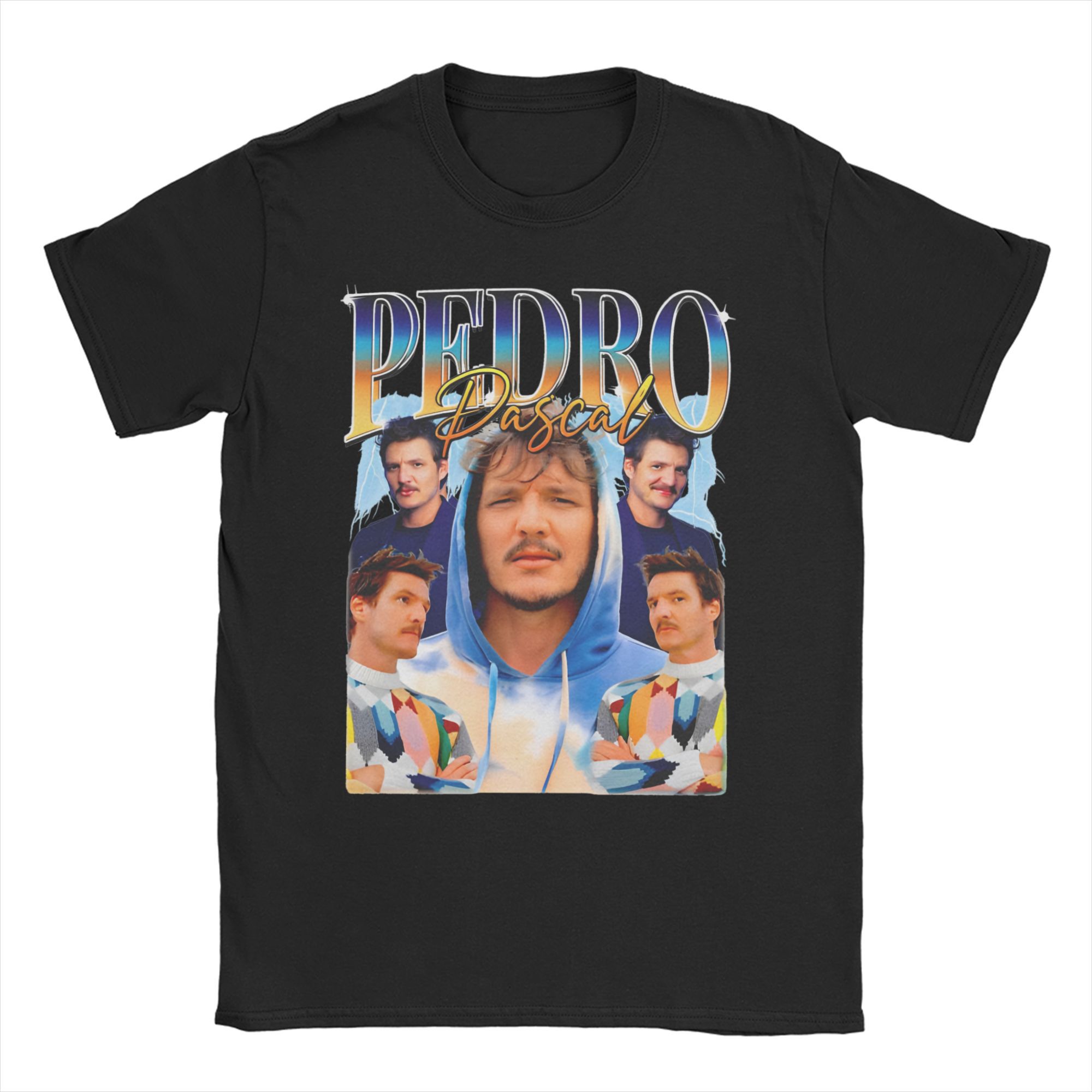 

2026 Men Womens Pedro Pascal T Shirt Funny Actor Vintage 90s Pure Cotton Tops Fashion Short Sleeve Crewneck Tees New TShirts 2XL