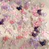 30Pcs Diy Nail Art Decor 3D Butterfly Flower Jewelry Nail Drill Aurora Resin Butterfly Glitter Rose Nail Diamond Manicure Design