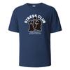 Stress Club Print T-Shirt 100% Cotton Summer Tees For UnisexOversize Casual Tops