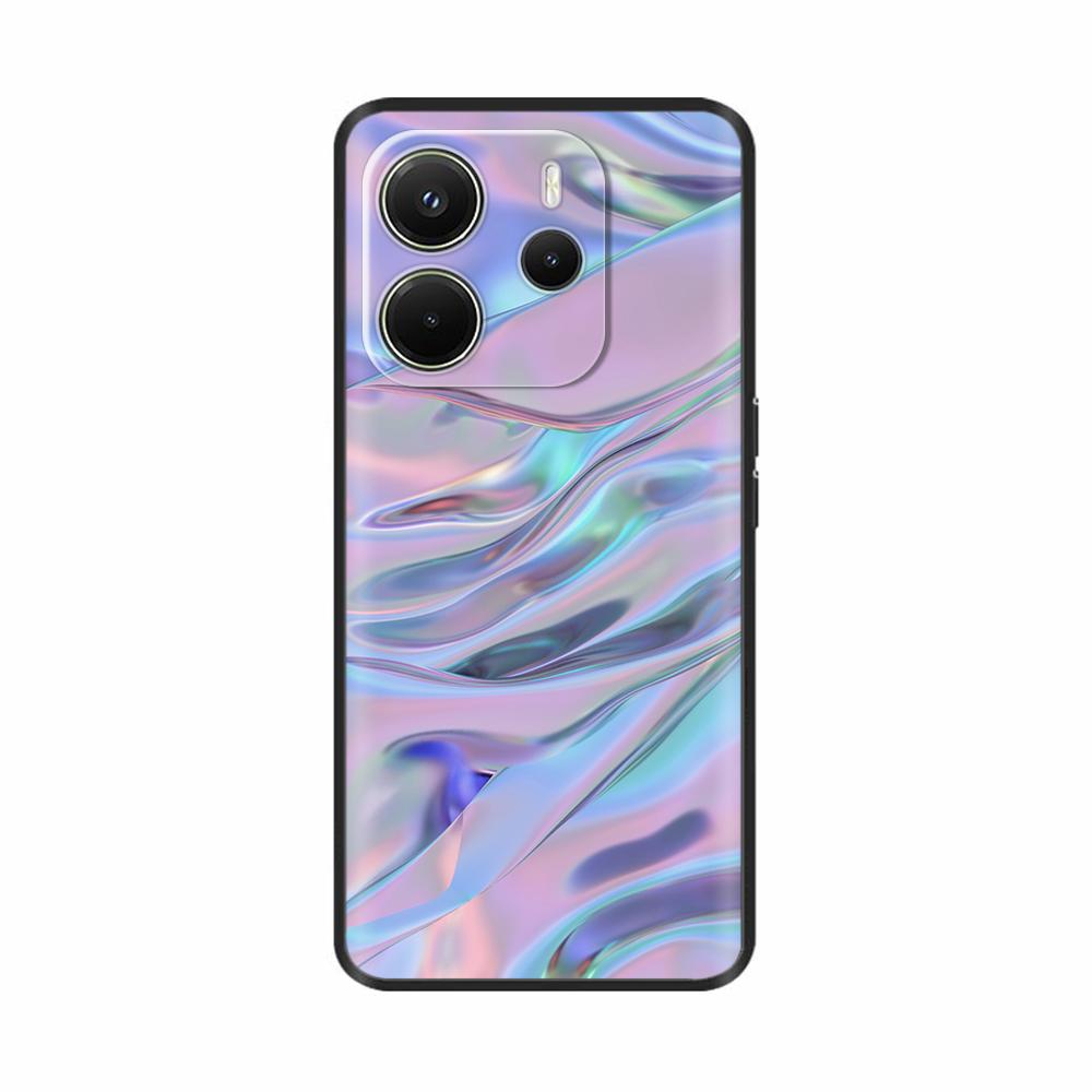 For Xiaomi Redmi Note 14 4G Case Luxury Painted Cover Black Silicone Phone Case For Redmi Note 14 Fundas note14 4G Soft Bumper