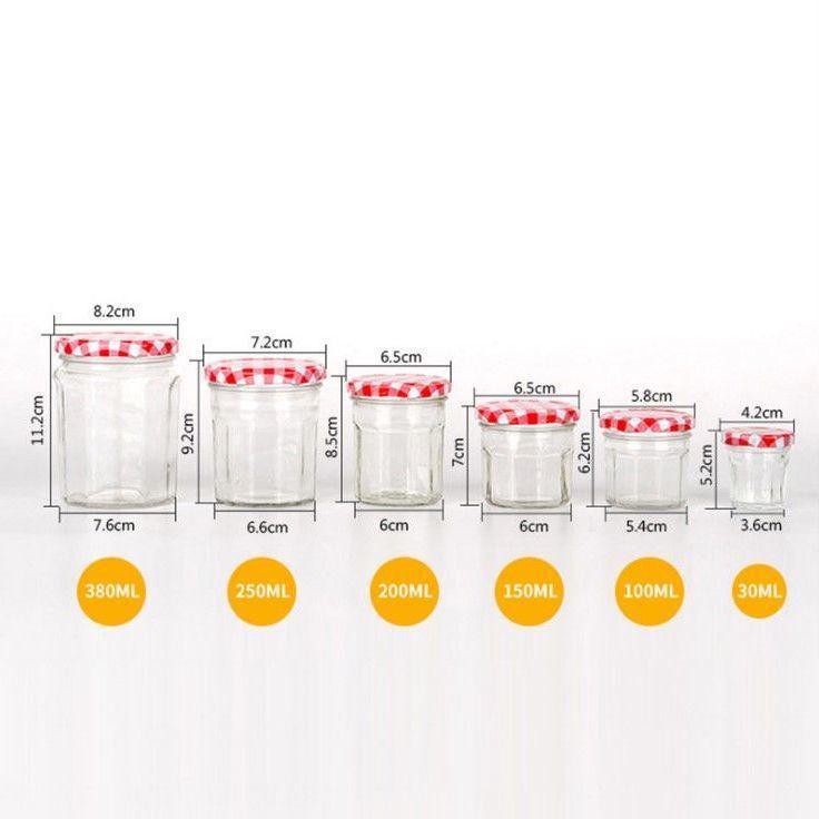 Handmade Glass Jars: Jam, Honey, Bird s Nest, Pickled Vegetables, Candy 50ml; Transparent