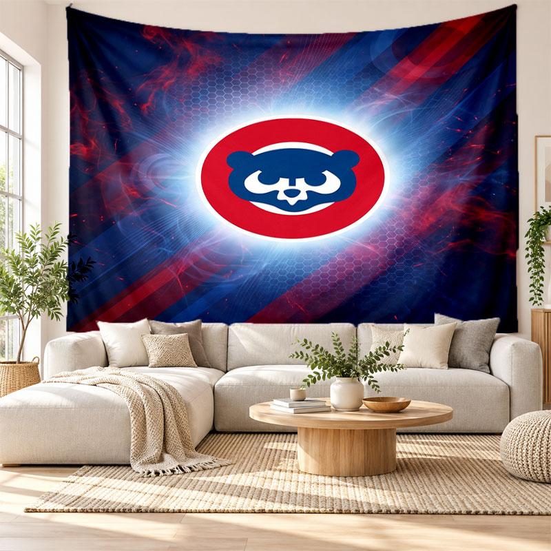 Chicago Cubs Wall Tapestry, Soft Fabric Wall Hanging, Decorative Backdrop For Bedroom Home Wall Art