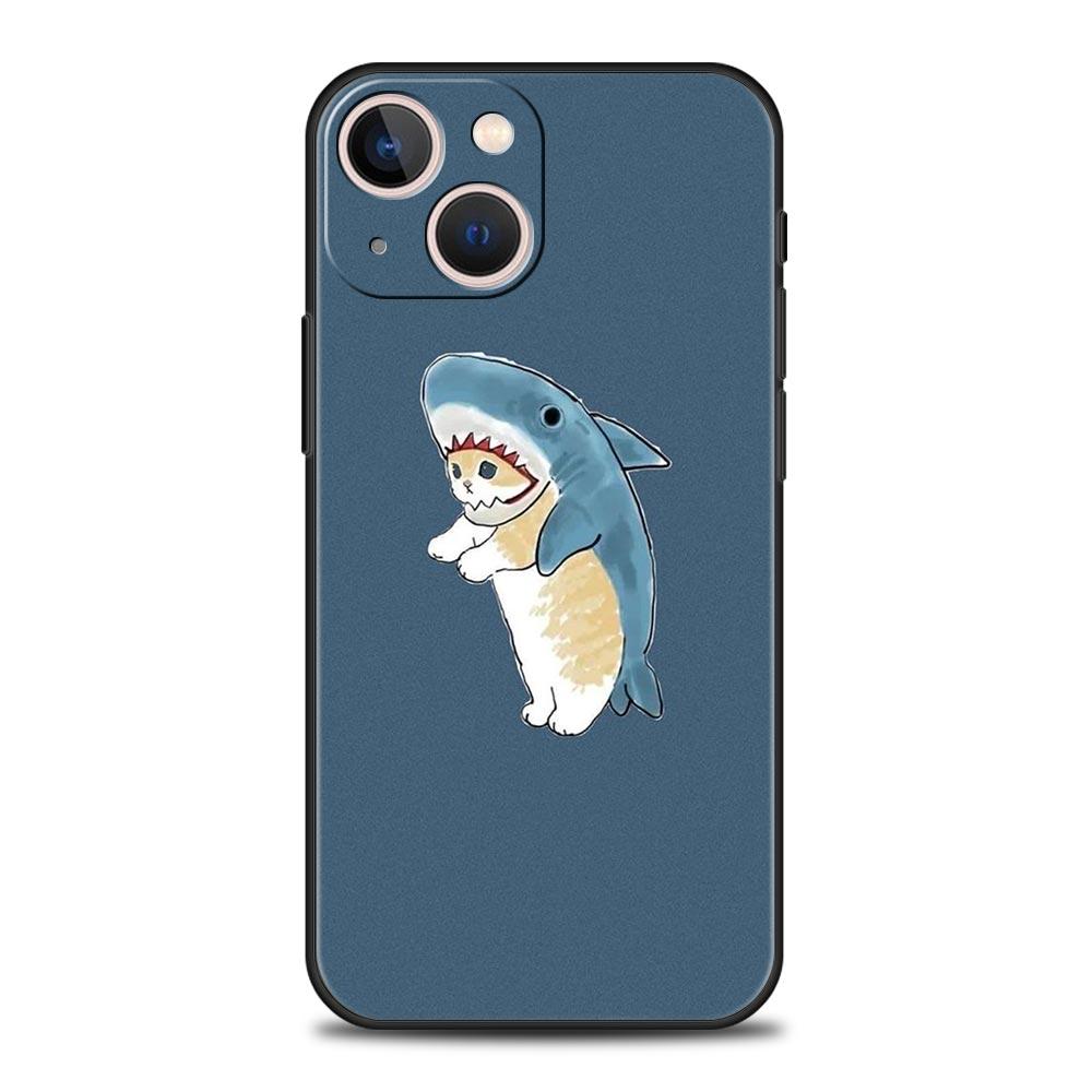 Cute Animals Cat Cartoon Phone Case For iPhone 17 16 15 Pro Max 11 12 13 14 7 8 Plus SE 2020 X XR XS Cover Soft Black