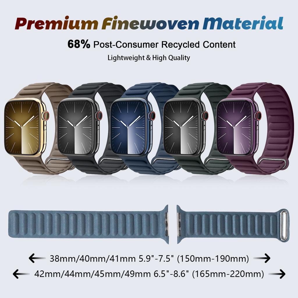 Magnetisches Schleifenband für Apple Watch Armbänder 44mm 40mm 49mm 45mm 41mm 38mm Feingewebtes Armband iWatch Series 9 8 6 7 SE Ultra 2 3 11 Armband