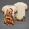 Men Women Christmas Theme Graphic T Shirt New In 3D Print Short Sleeve Funny Xmas Graphic Tee Holiday Party Casual Streetwear