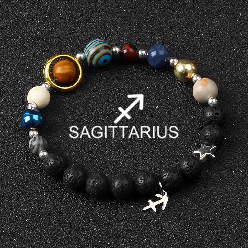 Solar System Galaxy Planets Bracelets for Women Women Zodiac Virgo Cancer Leo Libra 12 Constellation Charm Bracelet Jewelry Gift
