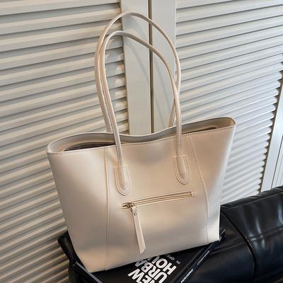 Today's Popular Hot Sale Fashion Simple Style Solid Color Large Capacity Tote Bag Casual Versatile Commuter Style Shoulder Bag Women