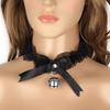 Choker in Pizzo con Campanellino Gatto Dolce Carino Gotico Choker Staccabile Cosplay Festa Gioiello Regolabile Nero Rosa Bianco