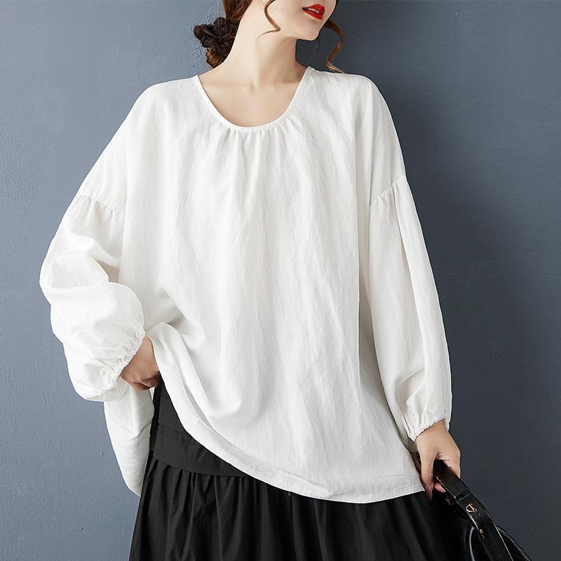 long sleeve oversized cotton Spring autumn tshirt vintage tee t shirt casual loose tops women 2025 t-shirts clothes