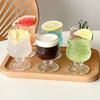 6Pcs Set 45ml Retro Engraved Mini Glass Cups Short Stem Sake Soju Liquor Glasses Home Bar Accessories