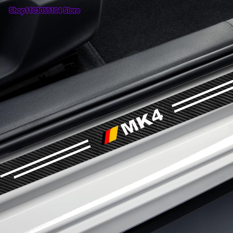 4pcs Carbon Fiber Car Door Sill Sticker For Volkswagen VW GOLF 4 5 6 7 MK7 MK4 MK5 MK6 MK1 MK2 MK3 MK8