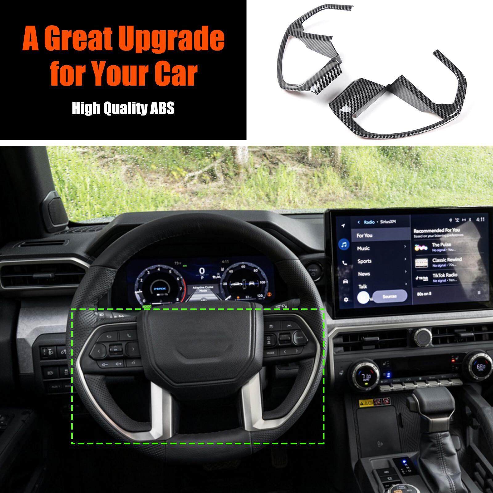 ABS Carbon Fiber Steering Wheel Button sticker cover For Toyota Tacoma 2024