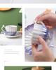 Set Tazza e Sottotazza in Ceramica con Conchiglie: Tazza leggera in madreperla per la casa – Elegante regalo souvenir di lusso