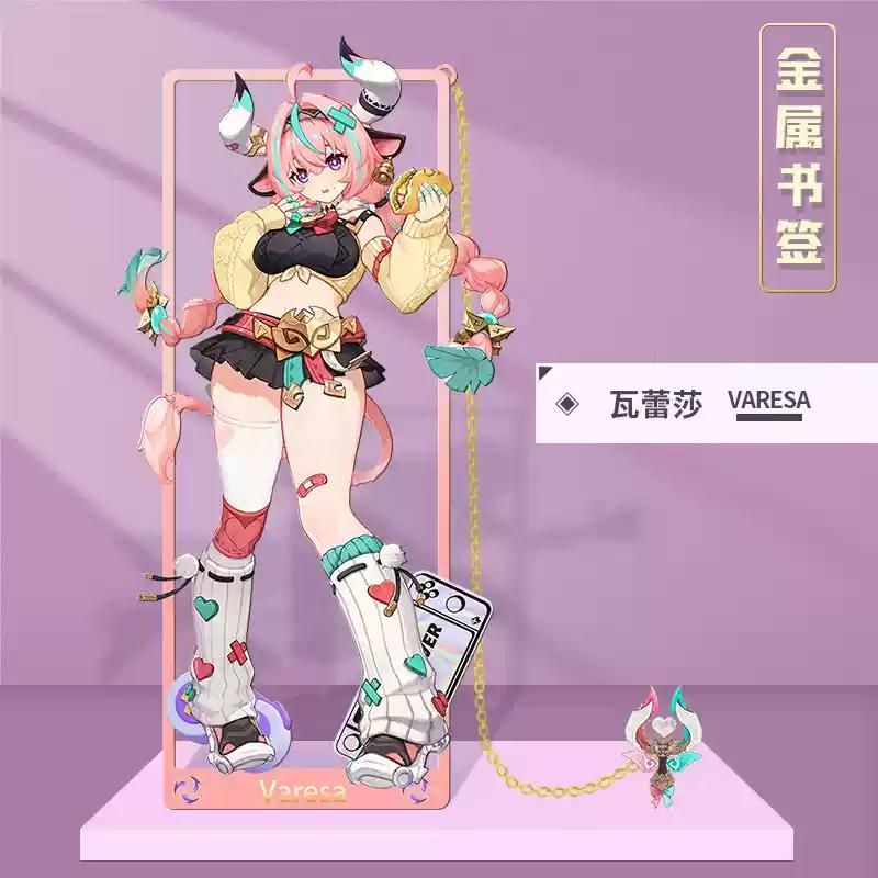 Set Ufficiale Segnalibri Metallici Genshin Impact Skirk Furina Scaramouche Kinich Valessa Supporto Personaggio Arredamento Scrivania Anime Regalo