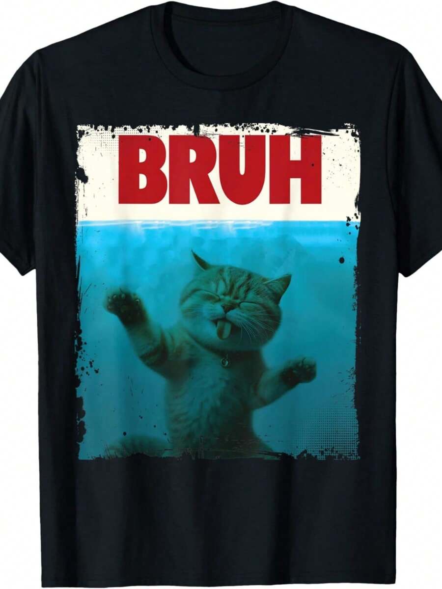 Chill Cat Bruh Meme Funny Quote Brother Greeting T-Shirt S разноцветный