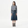 Broadcast BDS3BD3183B59 Women's Retro Mid-Length Denim Skirt