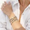 3pcs Heart Pendant Bracelets Stacked Style Irregular Beaded Bracelets for Friend Family Neighbors Gift