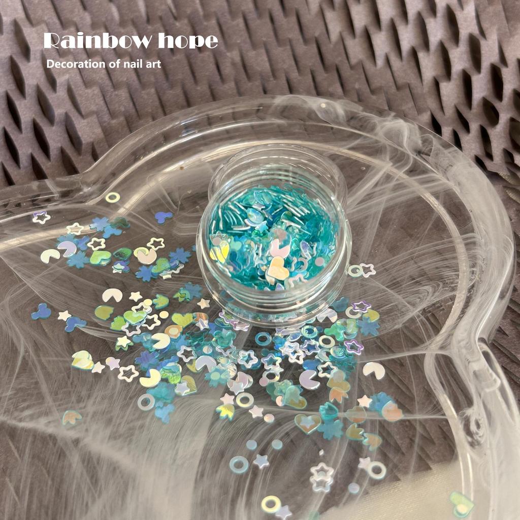 Japanese-Style Cute Mixed Color Nail Glitter Stickers for DIY Nail Art