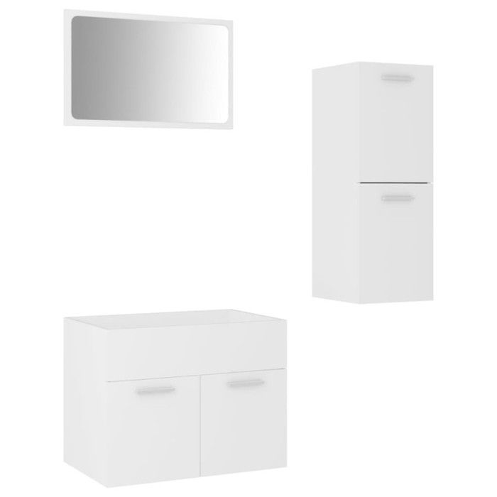 VidaXL Ensemble de meubles de salle de bain Blanc Aggloméré 3071000