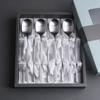 Korean Square Silver Sujeo Cutlery Set for 4 | STS304 Stainless Steel Spoon & Chopsticks Gift Set