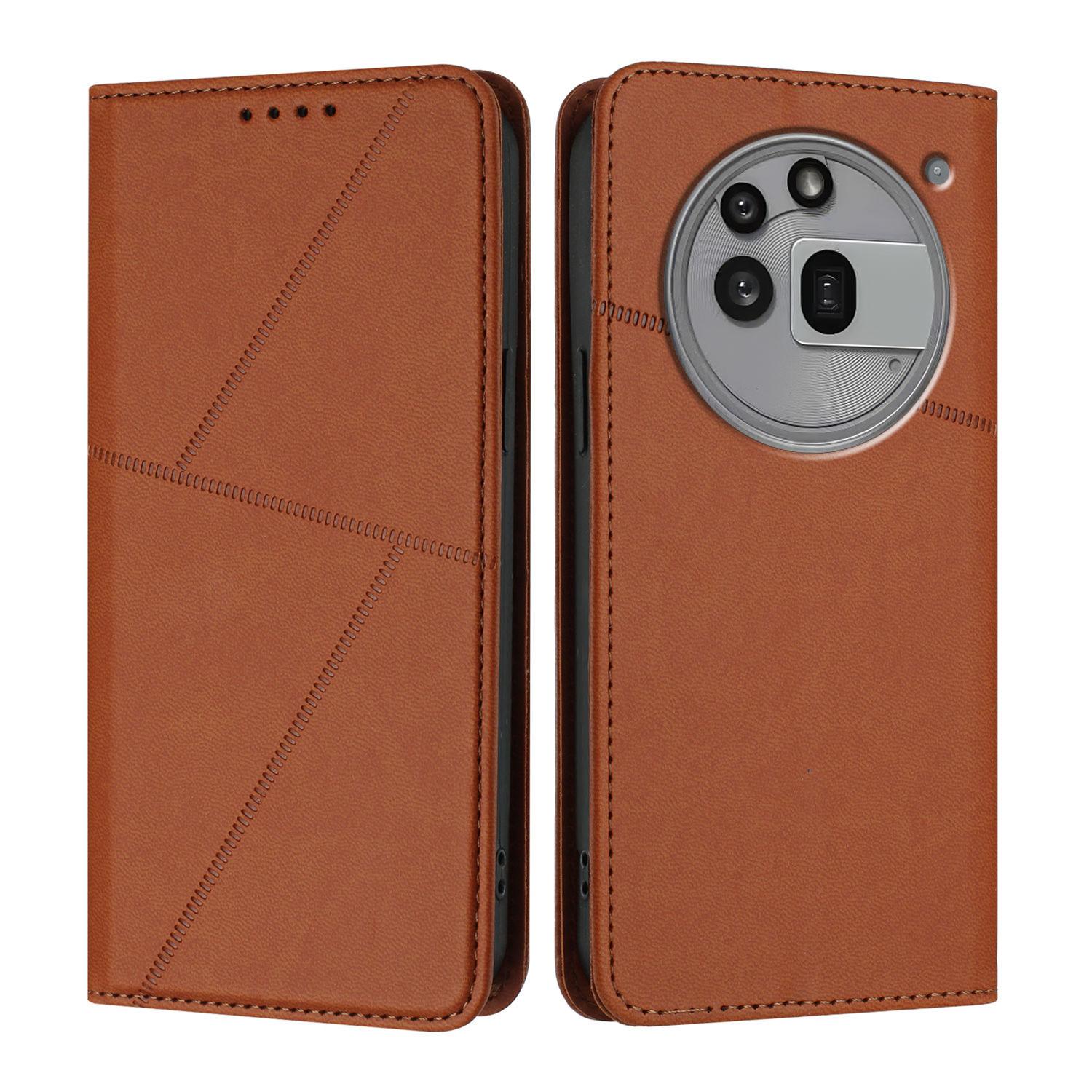 

For Nothing Phone (3a) Pro Wallet Case Magnetic Closure Leather Flip Phone Cover with Stand Coffee