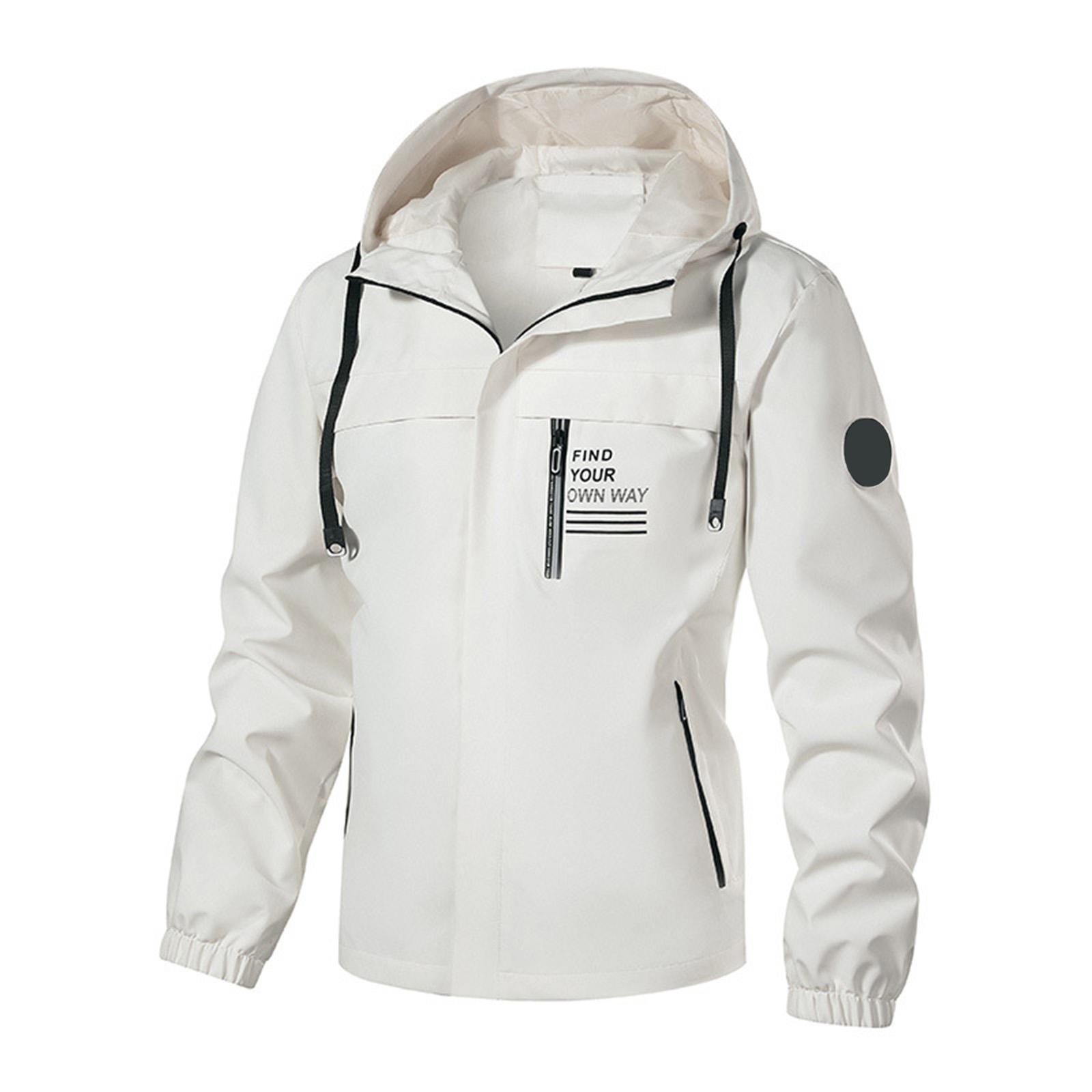 

Мужская трехслойная композитная повседневная куртка с капюшоном, одно пальто, мужская куртка для альпинизма и активного отдыха XL белый