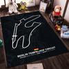 Berlin Tempelhof Circuit Track Map Non-slip Rug Suitable for Living Room and Bedroom Sofas.