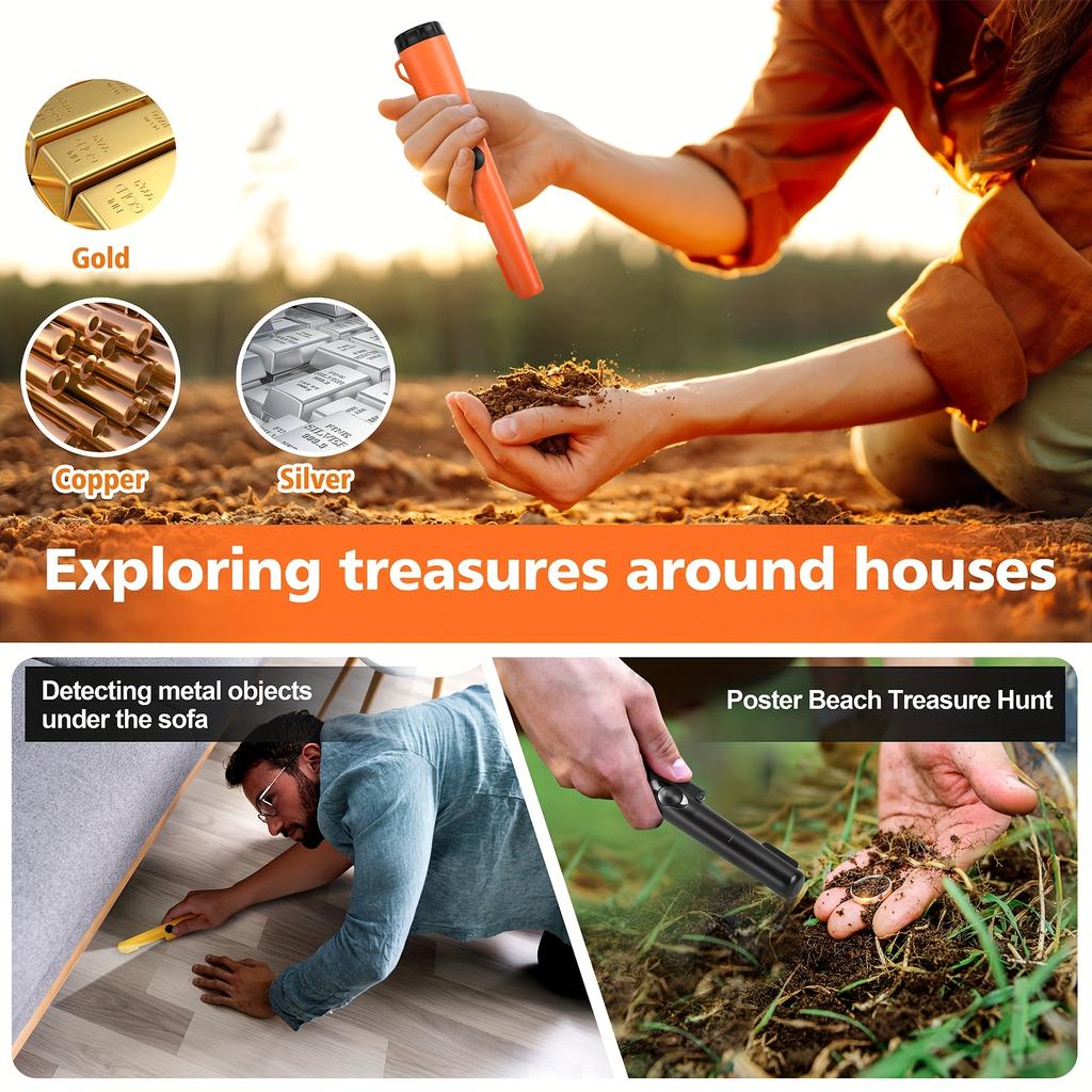 Profesjonalny ręczny wykrywacz metali o wysokiej precyzji, zaprojektowany do wyszukiwania w zakresie 360 stopni, do lokalizowania złota i skarbów.