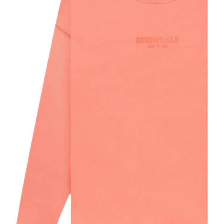 Fear of God Essentials Sudadera Unisex Cuello Redondo Relajado Con Estampado de Logo FW22 Rojo Coral FOG-FW22-096