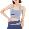 Workout Sets for Women 2 Piece Seamless U Neck Crop High Waist Shorts Color-Blocking Slimming Athletic Gym Yoga Outfits for Yoga Pilates Activewear